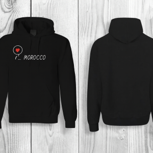 Mooie hoodie met i love Morocco op de voorkant