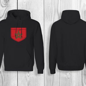 Hoodie met Marokkaanse vlag mooi afgewerkt op de voorkant